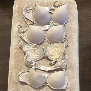 Cream Full-Cup Bras with Molded Cups and Underwire